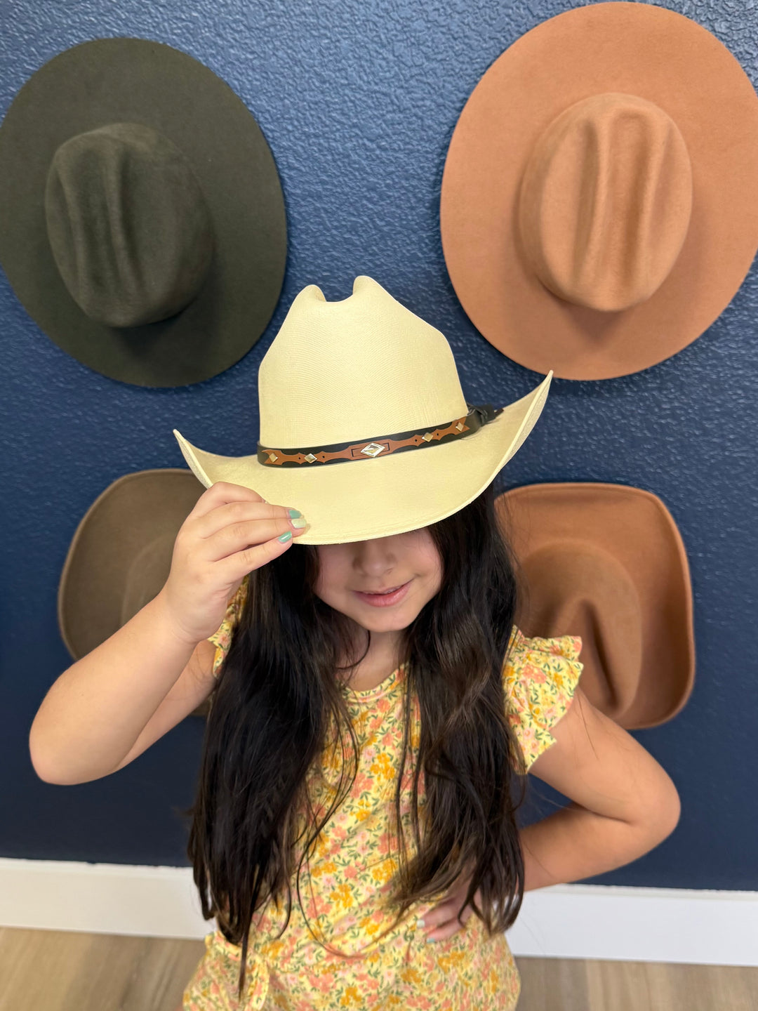 Kids Bronco Structured Cowboy Hat - Ivory
