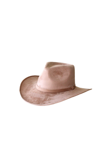 Amarillo Vegan Suede Cowboy Rancher Hat- Cappuccino