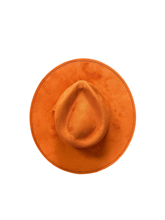 Vegan Suede Teardrop Hat - Orange