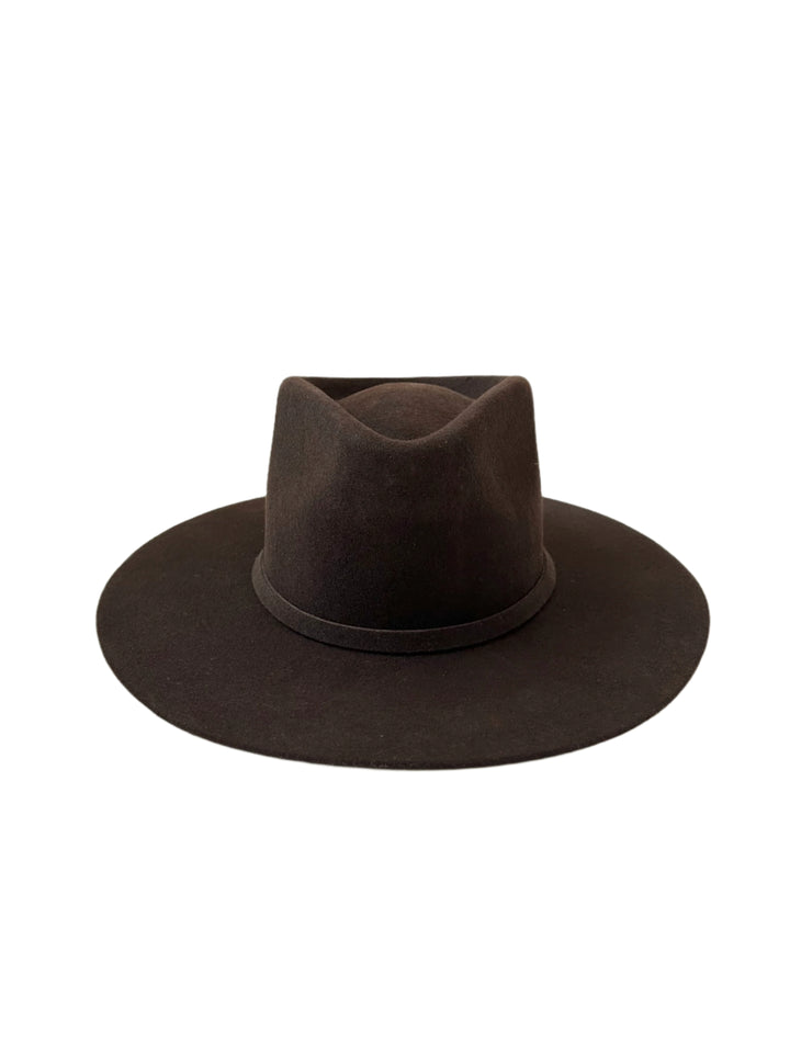 Emery Merino Wool Teardrop Rancher Hat - Espresso Brown