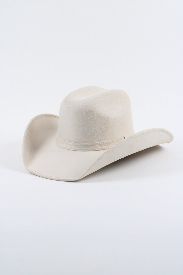 Austin Vegan Suede Cowboy Hat Classic - Ivory
