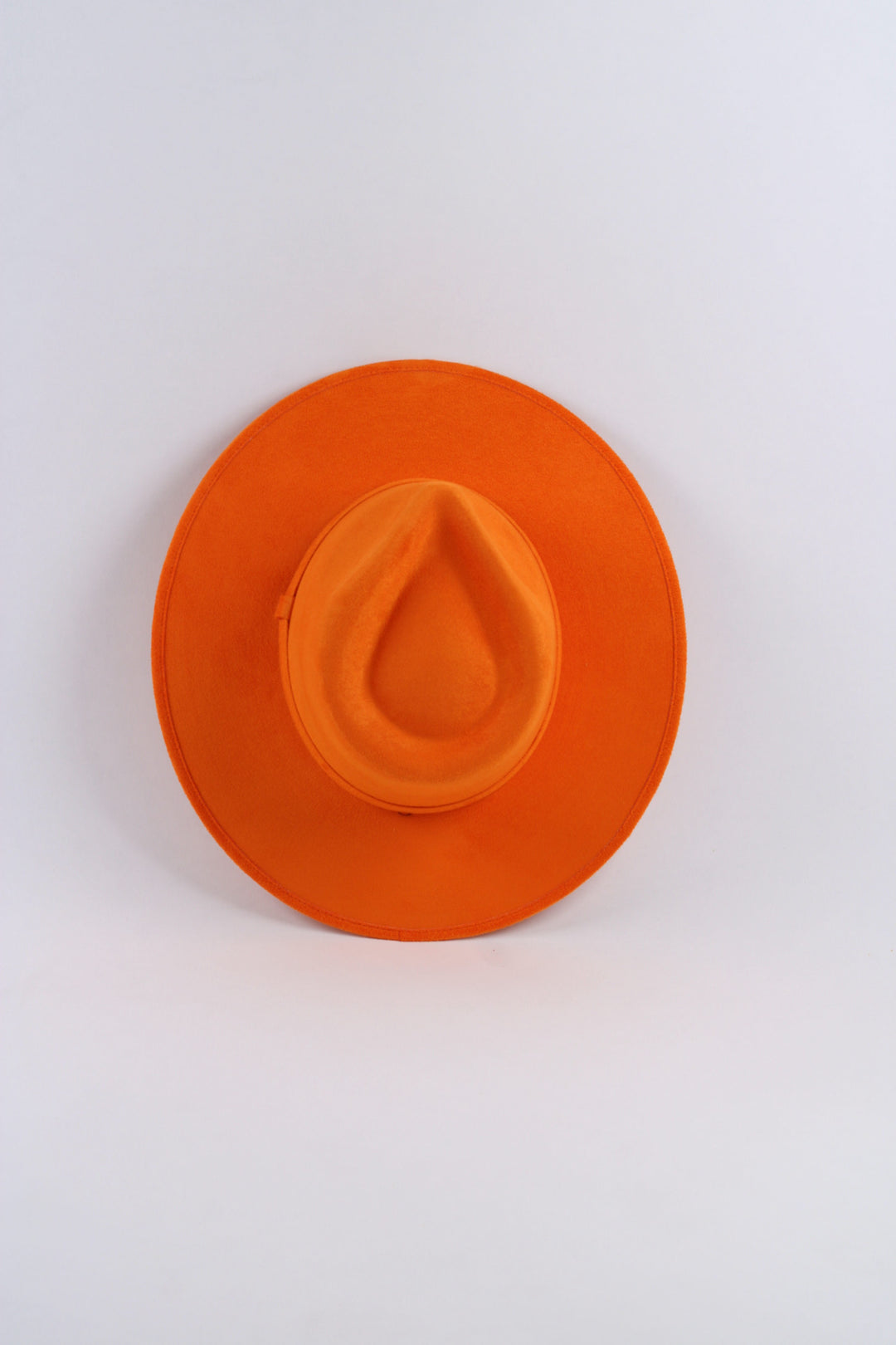 Vegan Suede Teardrop Hat - Bright Orange