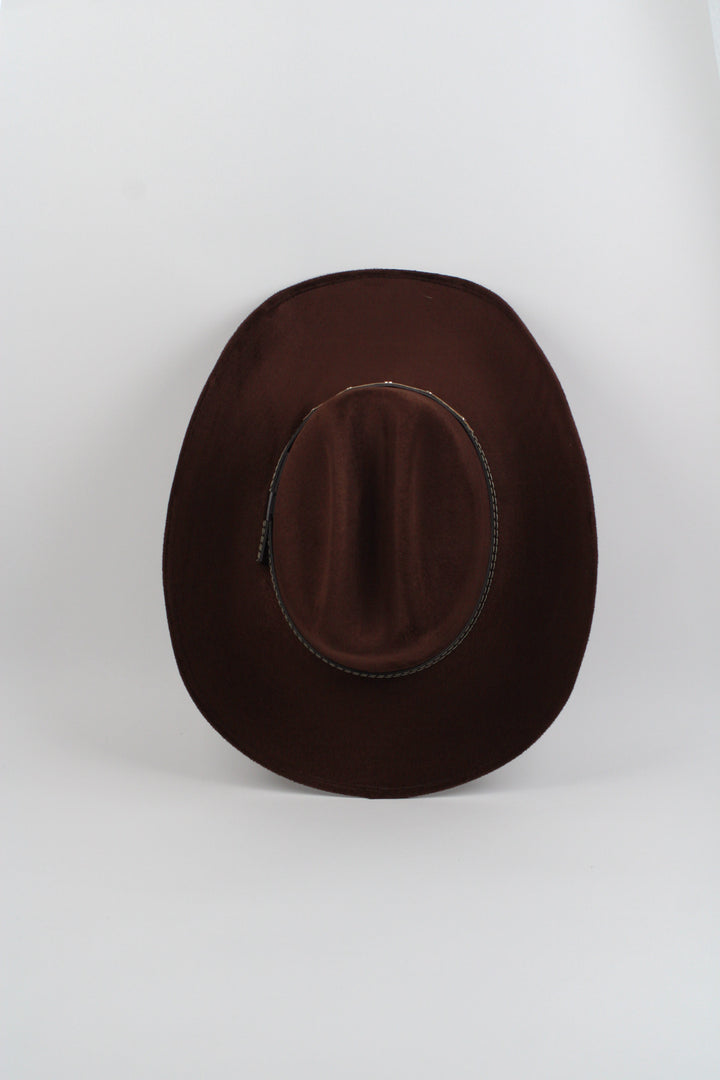 Texana Vegan Suede Cowboy Hat - Chocolate