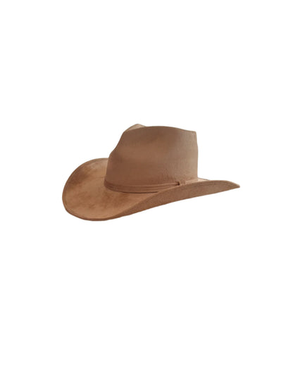 Vegan Suede Heart Shaped Cowboy Hat- Cappuccino