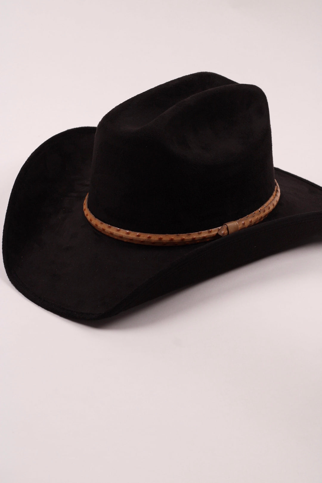 Leather Ostrich Hat Band  / Nude