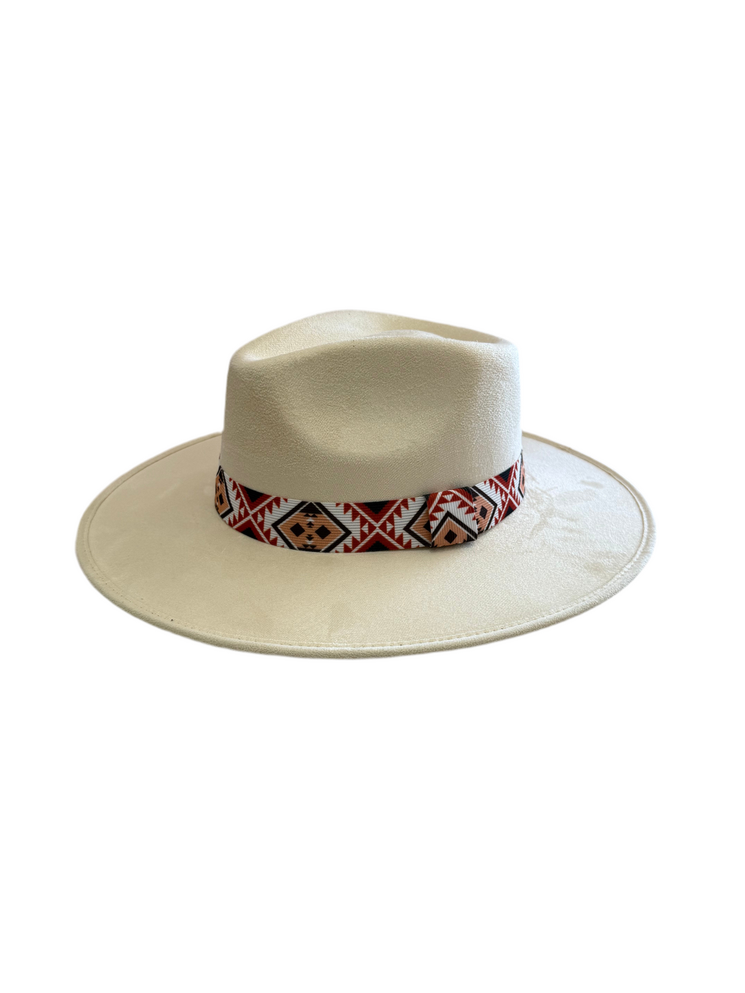 Boho Stretch Hat Band - Diamond Aztec red