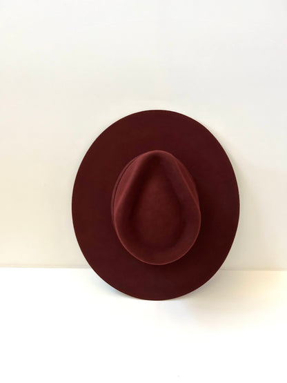 Emery Merino Wool Teardrop Rancher Hat - Wine Burgundy