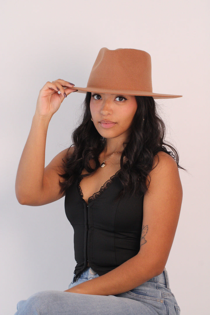 The Paige Rancher - Wool Felt - Tan (Clearance Final Sale)