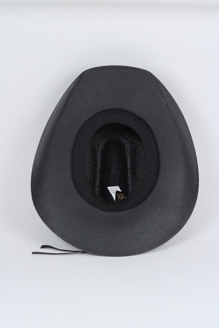 Luckenbach Bull Rider Mesh Top Structured Cowboy Hat - Black