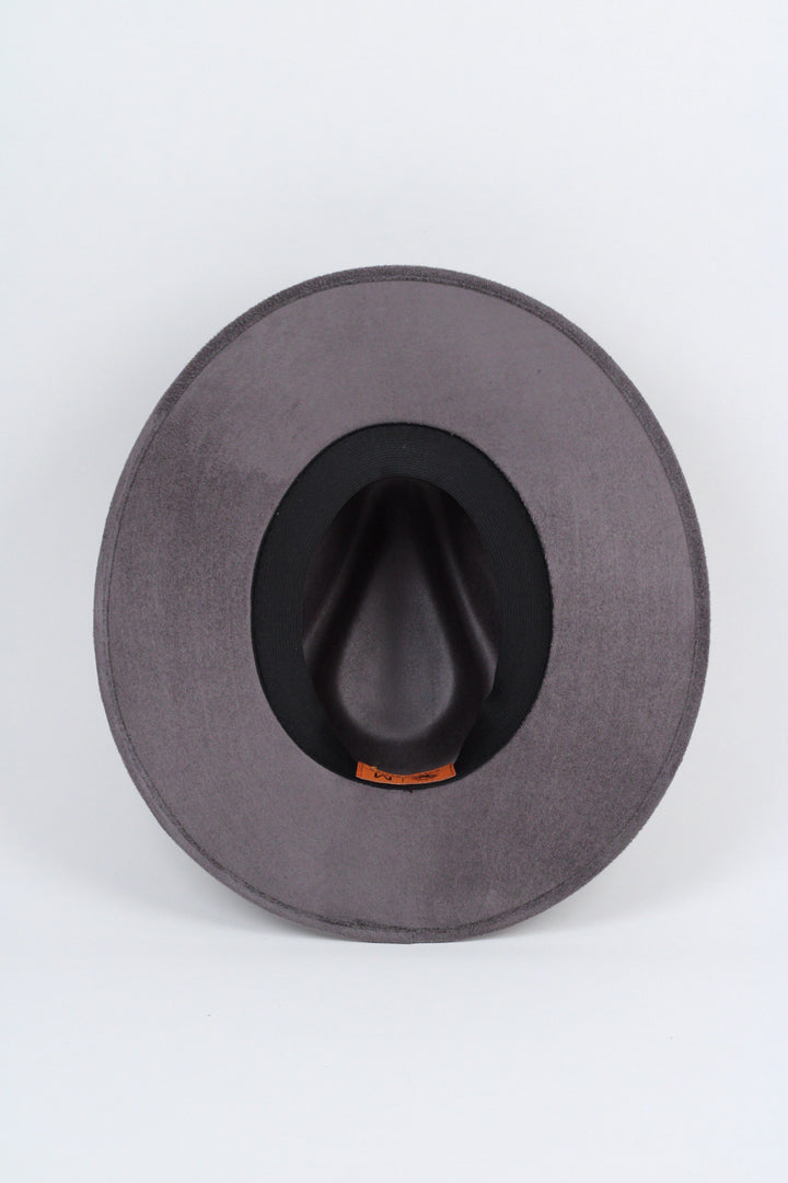 Vegan Suede Rancher Hat - Charcoal Grey