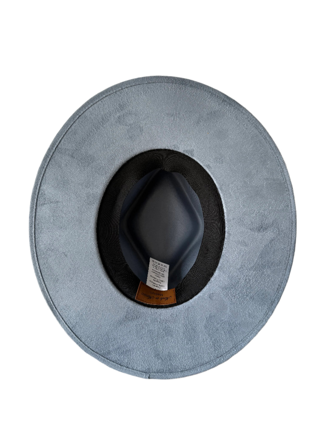 Vegan Suede Diamond Hat - Flat Brim - Steel Blue