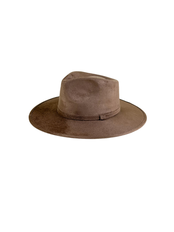 Vegan Suede Teardrop Hat - Mocha