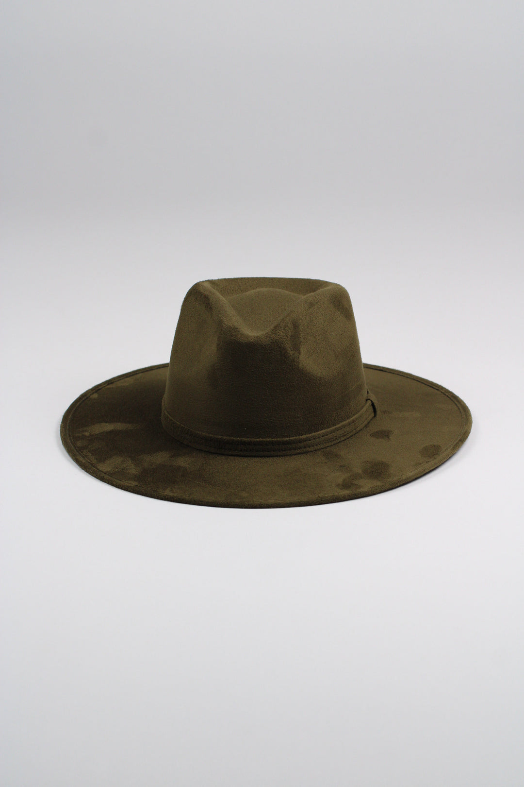 Vegan Suede Rancher Hat - Olive Green