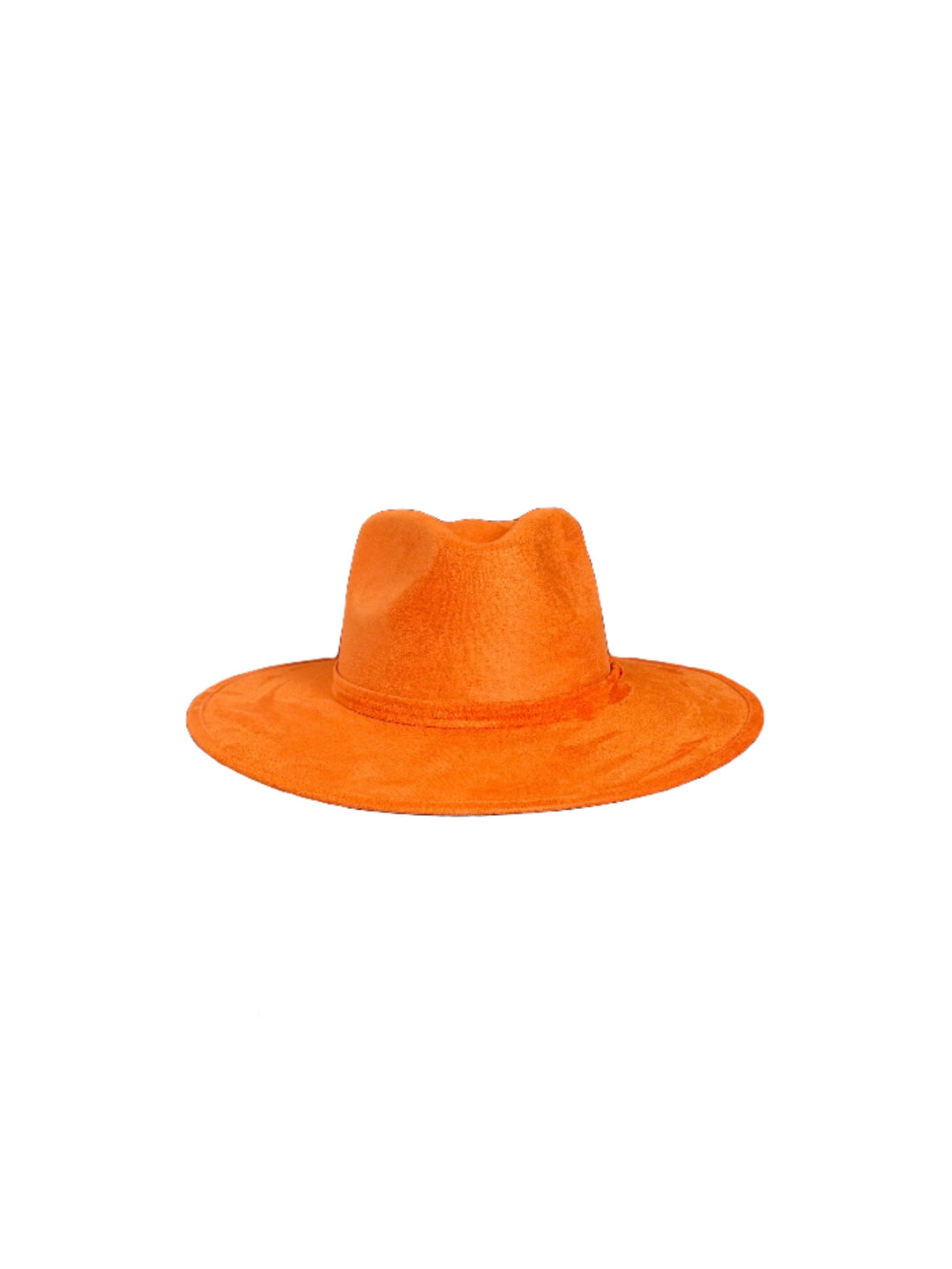 Vegan Suede Rancher Hat - Bright Orange