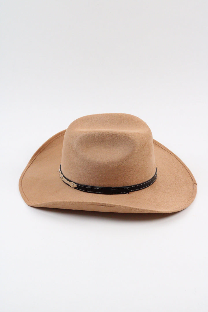 Austin Vegan Suede Cowboy Hat- Cappuccino