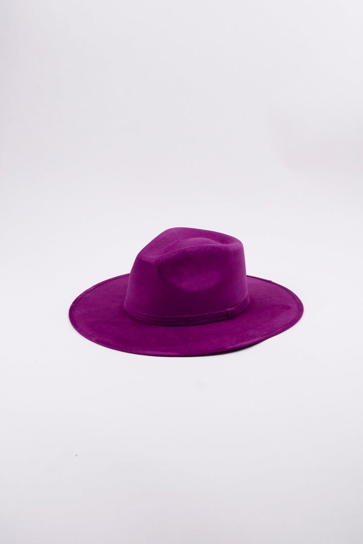 Vegan Suede Rancher Hat - Purple
