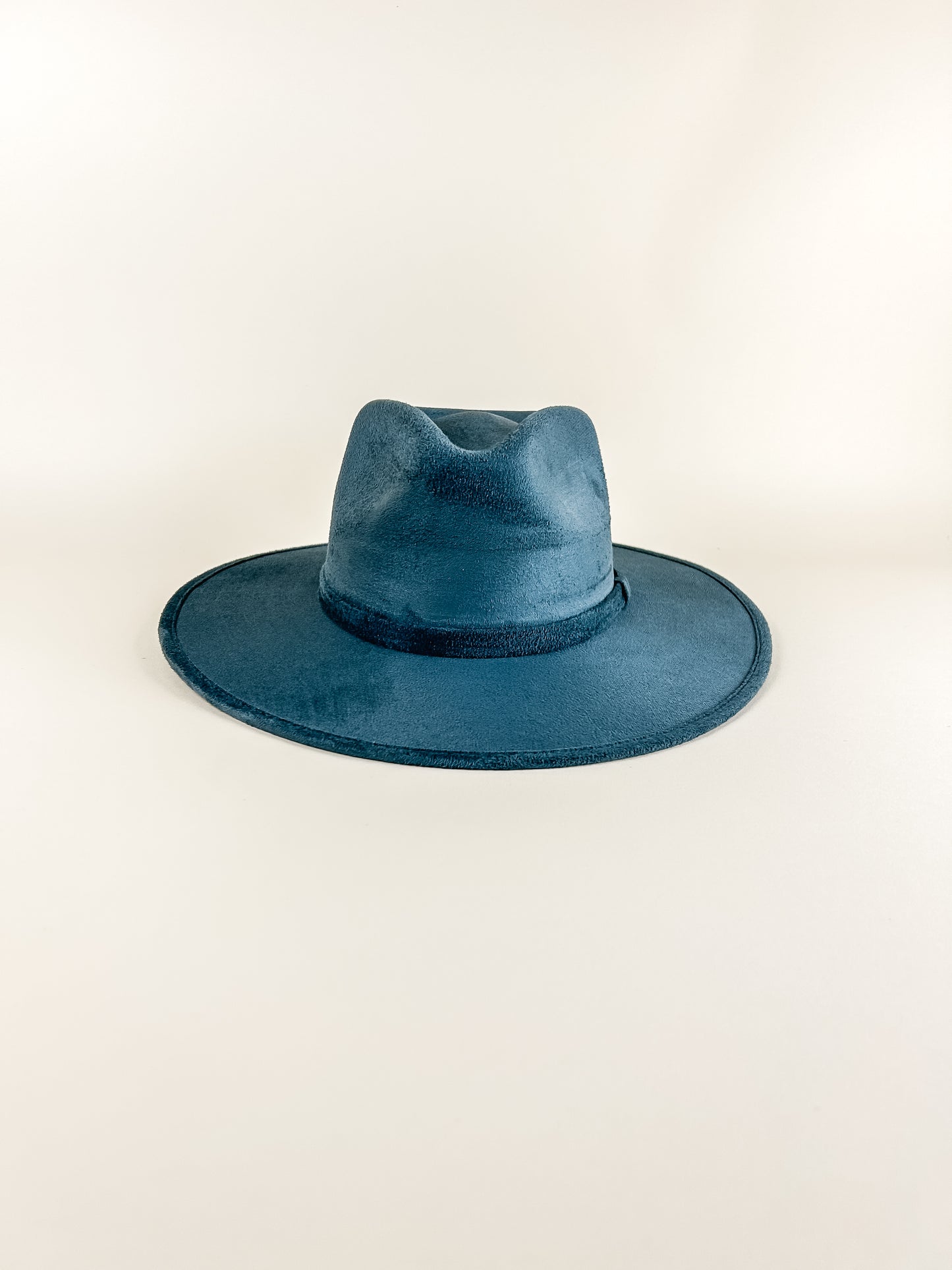 Vegan Suede Rancher Hat - Peacock Blue