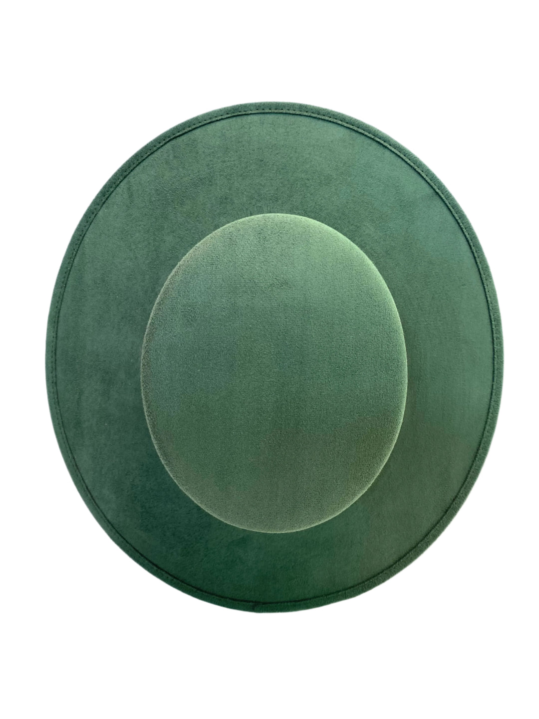 Vegan Suede Flat Top Hat- Hunter Green