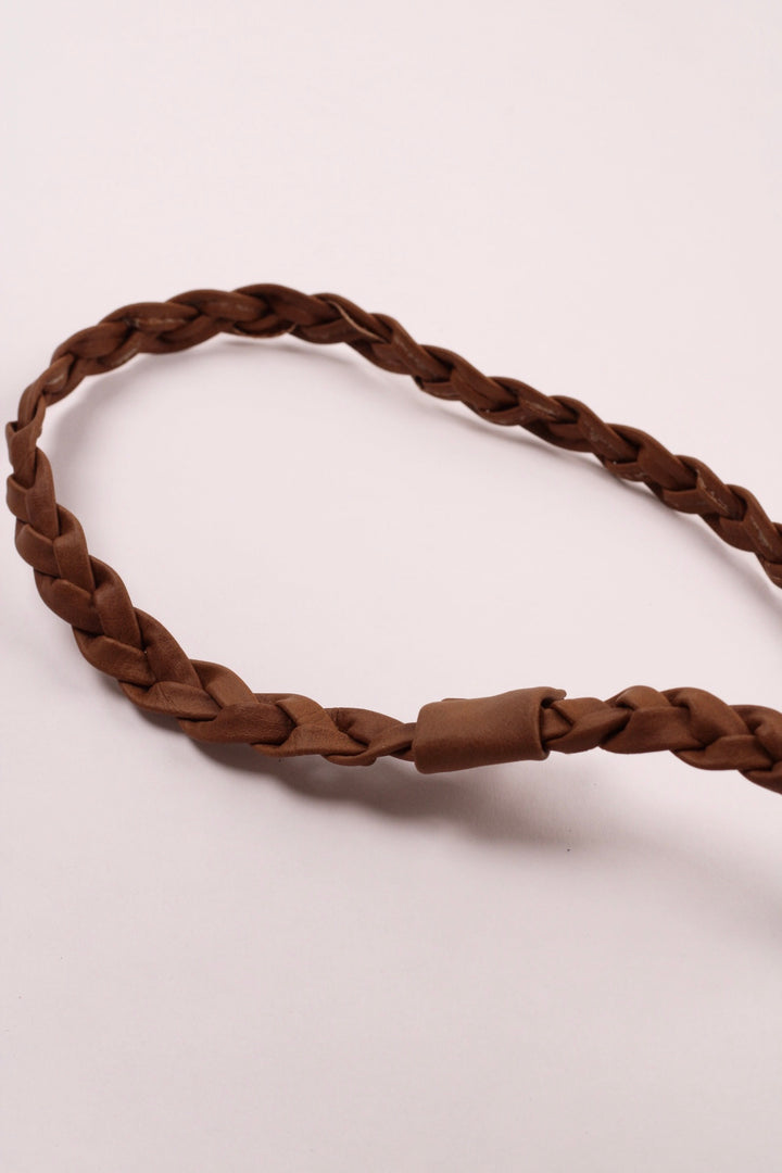 Forged Braided Faux Leather Hat Band