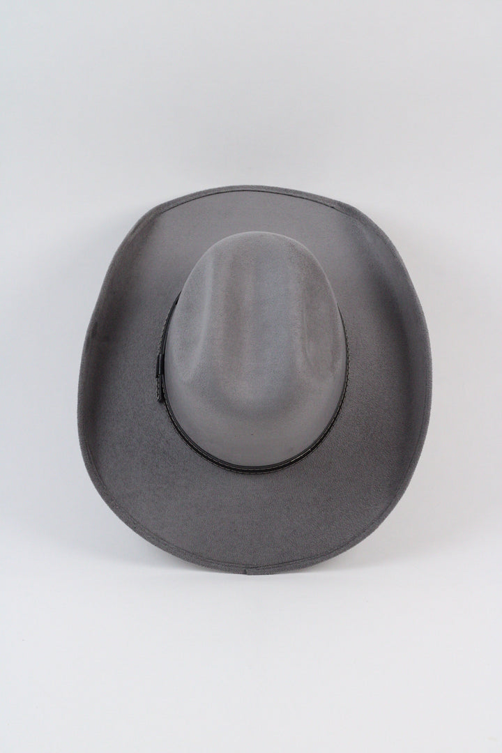 Austin Vegan Suede Cowboy Hat- Grey