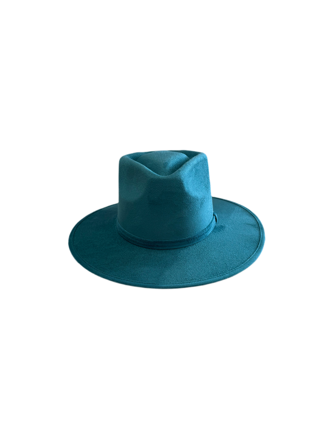 Vegan Suede Arrow Crown Hat- Turquoise