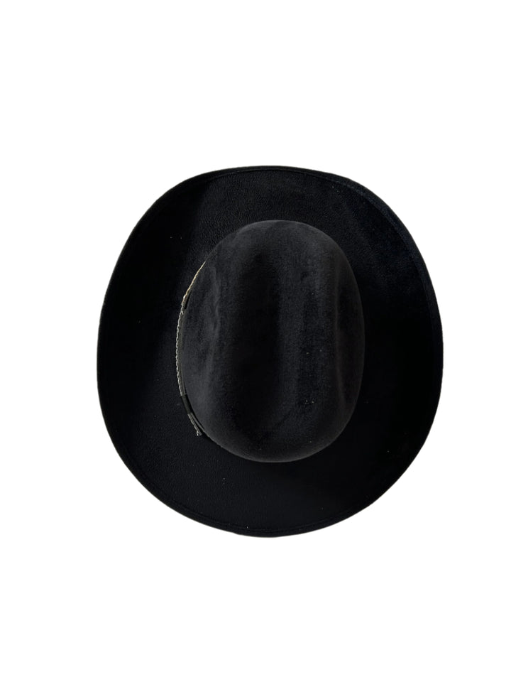 Kids Vegan Suede Austin Hat - Black
