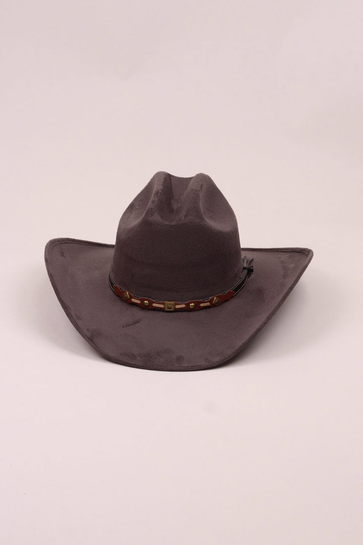 Texana Vegan Suede Cowboy Hat - Charcoal