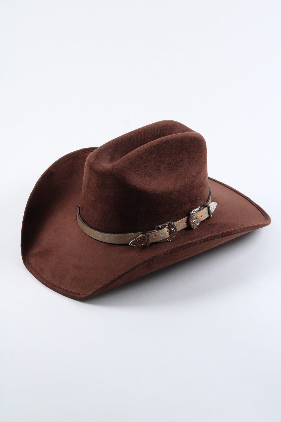 Double Buckle Leather Hat Band