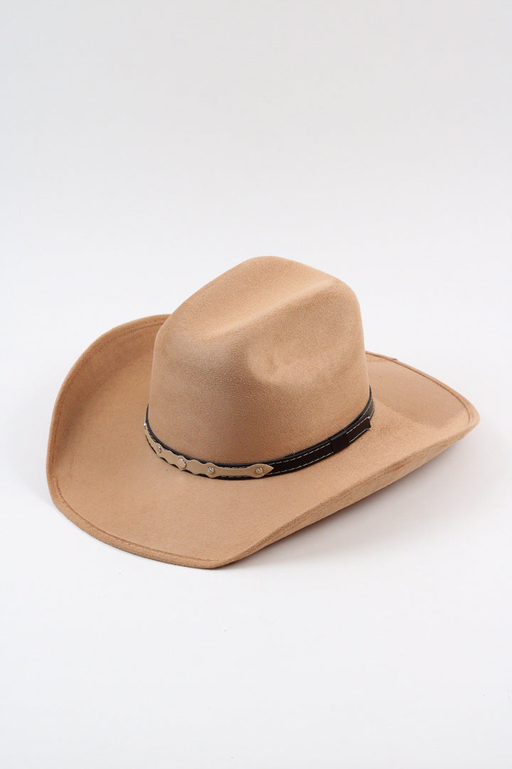 Austin Vegan Suede Cowboy Hat- Cappuccino