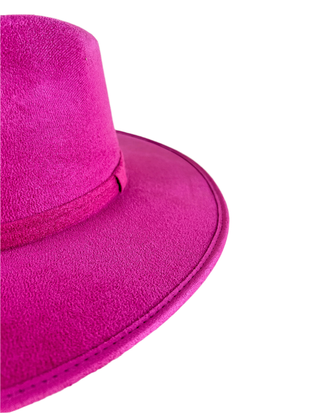 Vegan Suede Teardrop Hat - Magenta Pink