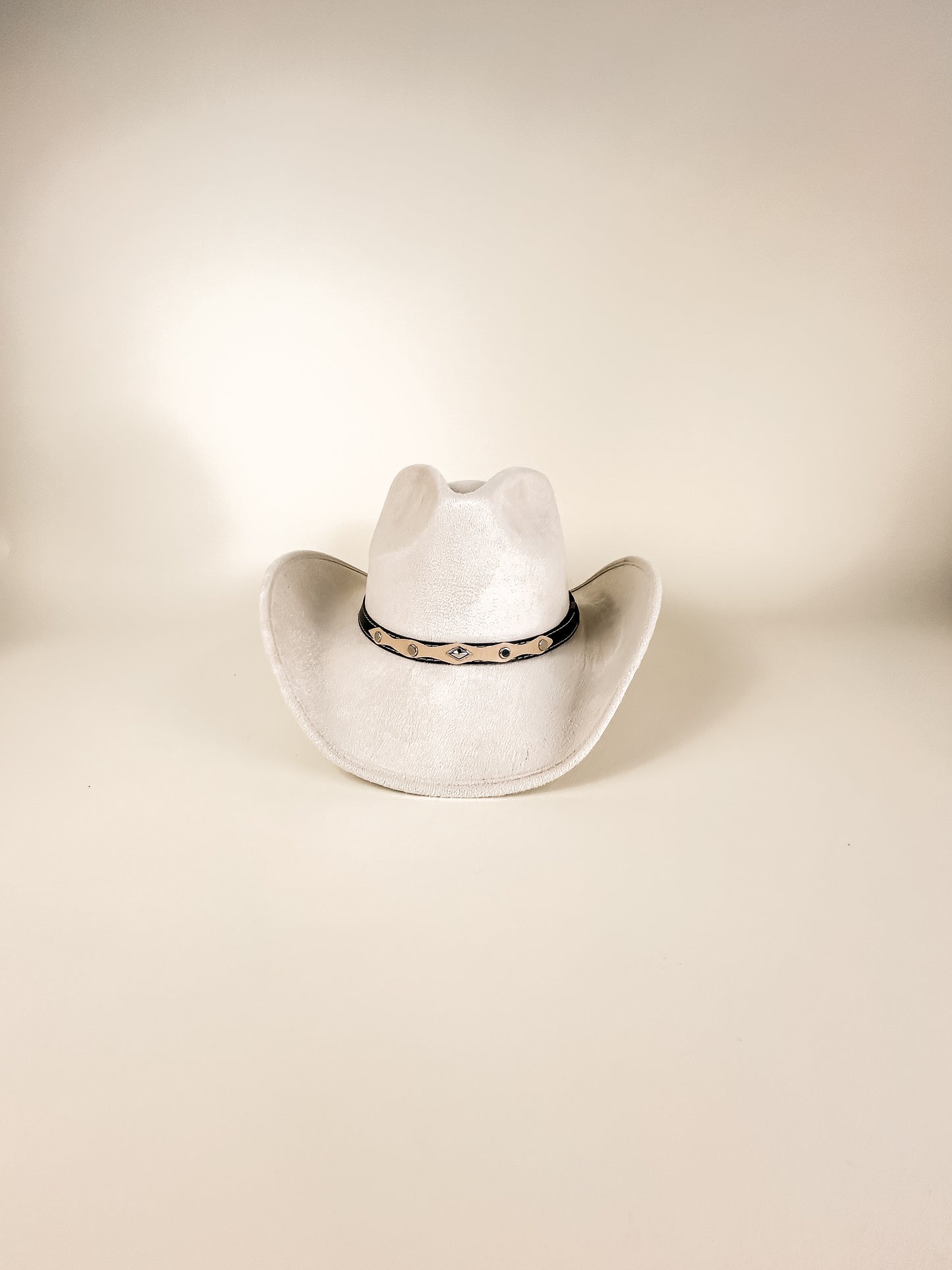 Santa Fe Vegan Suede Cowboy Rancher Hat- Ivory