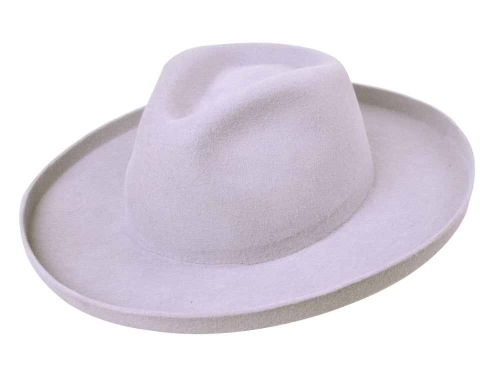 The Harper Pencil Brim Wool Felt Hat - Silver Belly