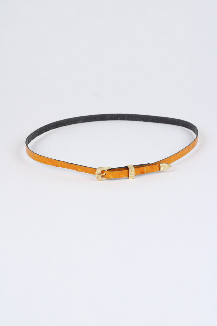 *Ostrich Print Leather Hat Band w/ Buckle