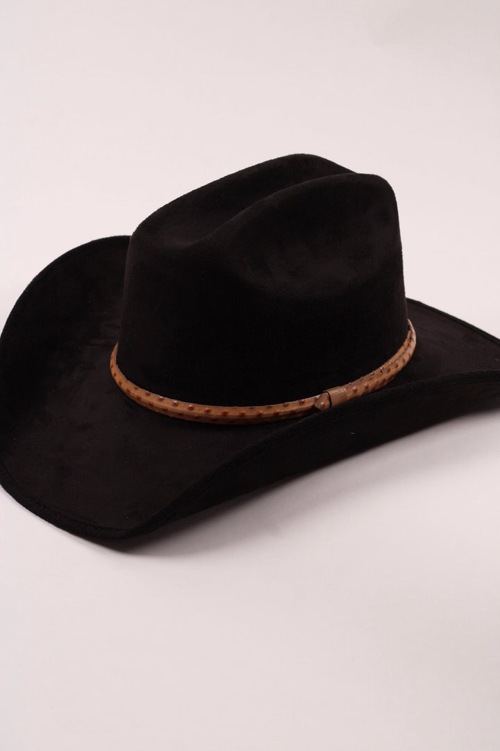 Leather Ostrich Hat Band  / Nude
