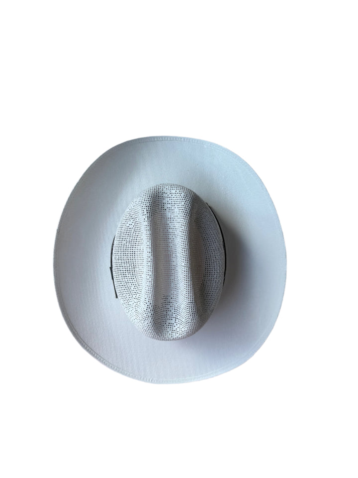 Luckenbach Mesh Top Structured Cowboy Hat - White