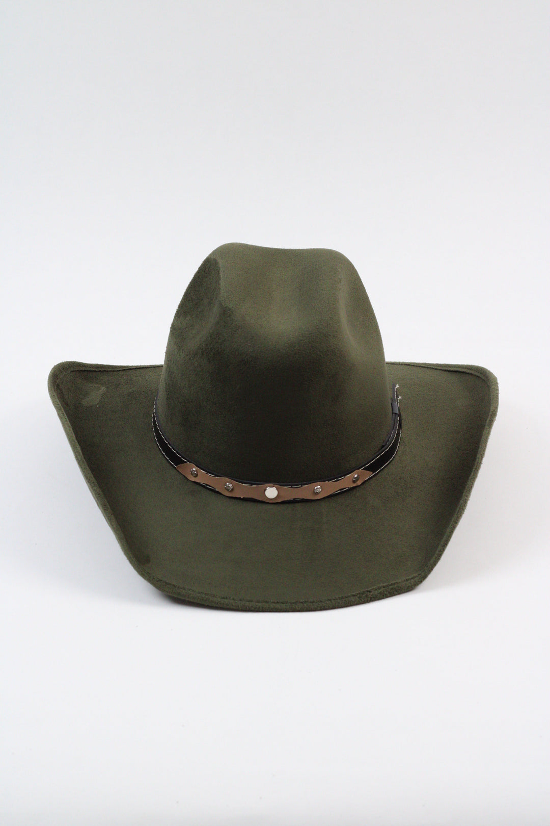 Austin Vegan Suede Cowboy Hat- Olive Green