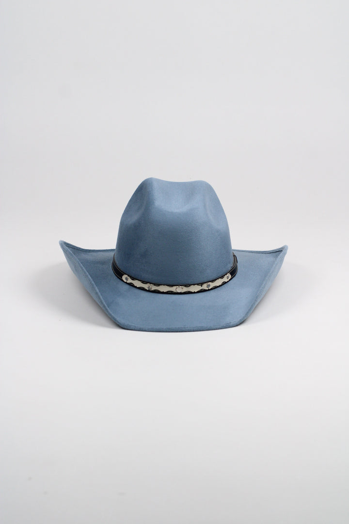 Austin Vegan Suede Cowboy Hat- Steel Blue