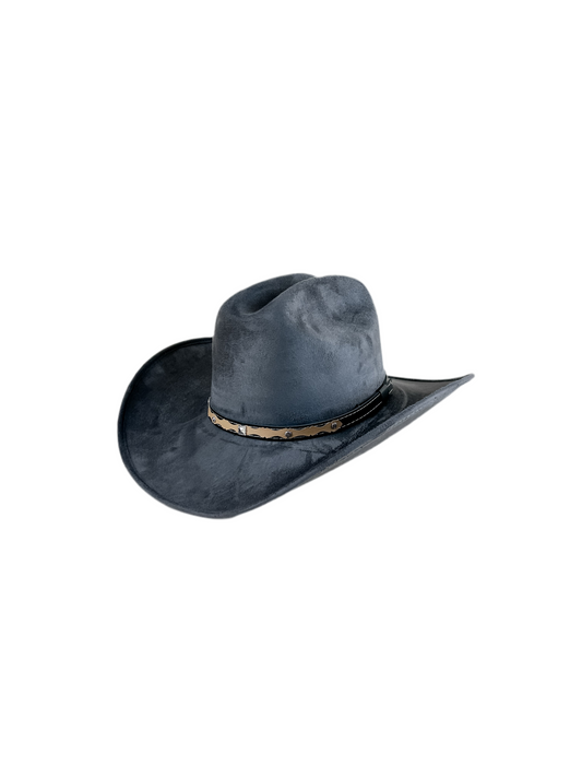 Texana Vegan Suede Cowboy Hat- Charcoal