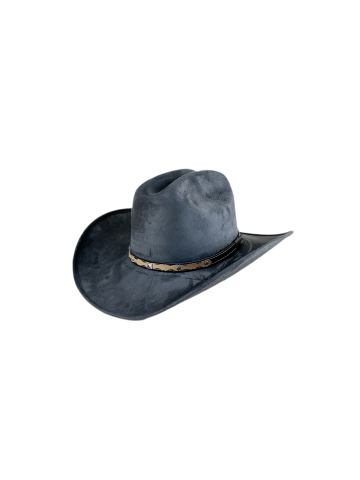 Texana Vegan Suede Cowboy Hat - Charcoal