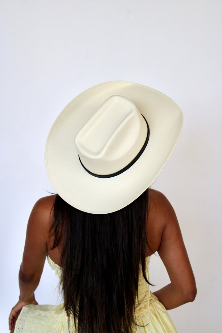 El Paso Brick Top Structured Cowboy Hat - Ivory