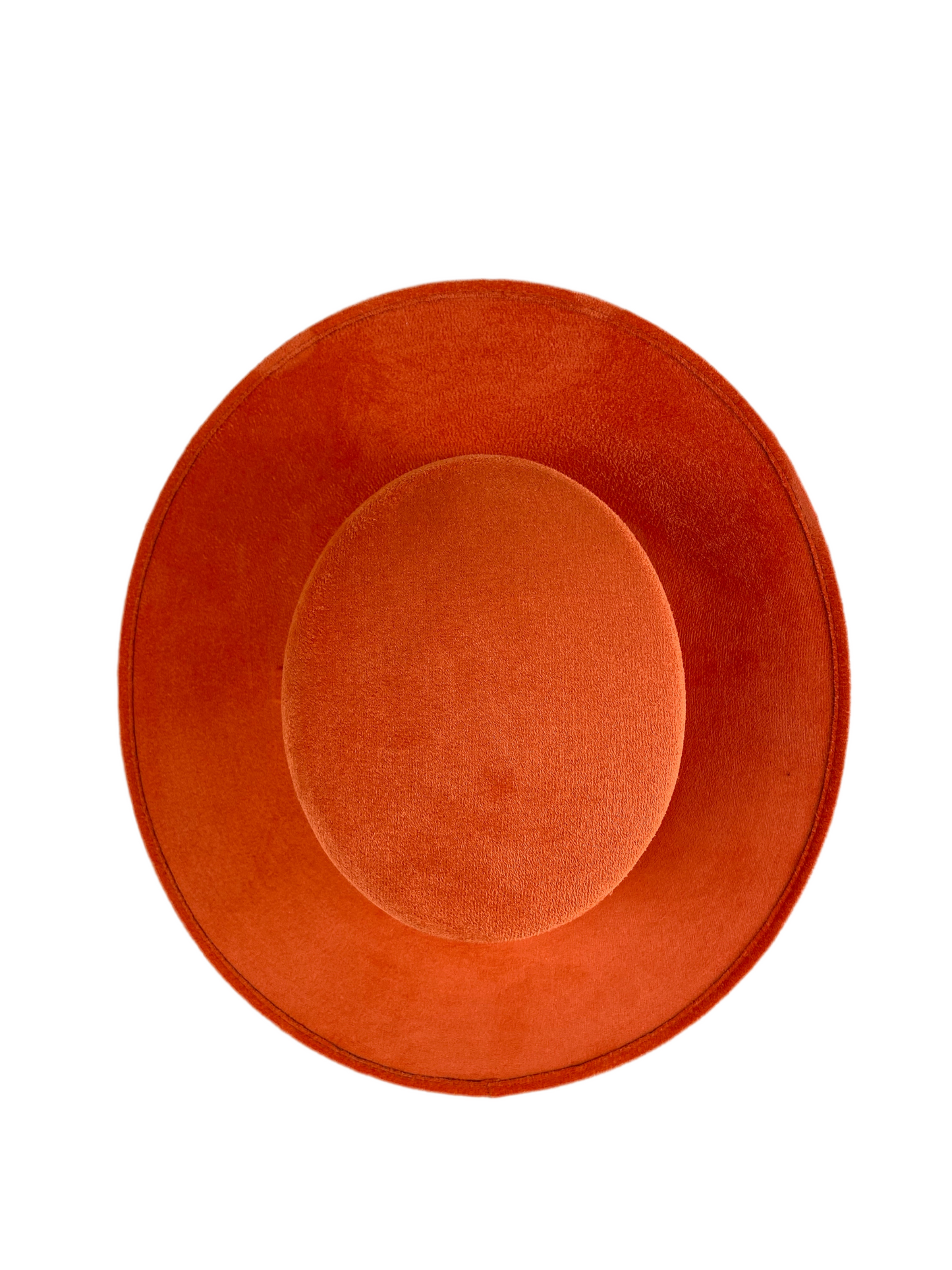 Vegan Suede Flat Top Hat- Sunset