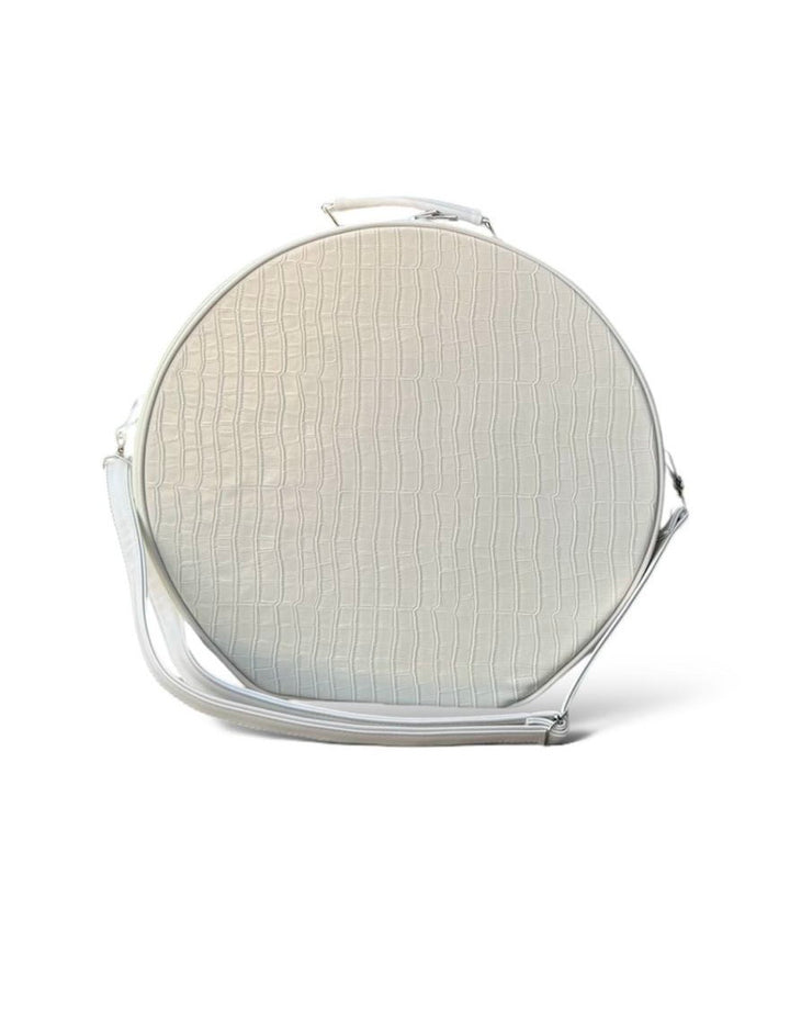 Hat Carrier Tote Bag Textured w Strap - Ivory