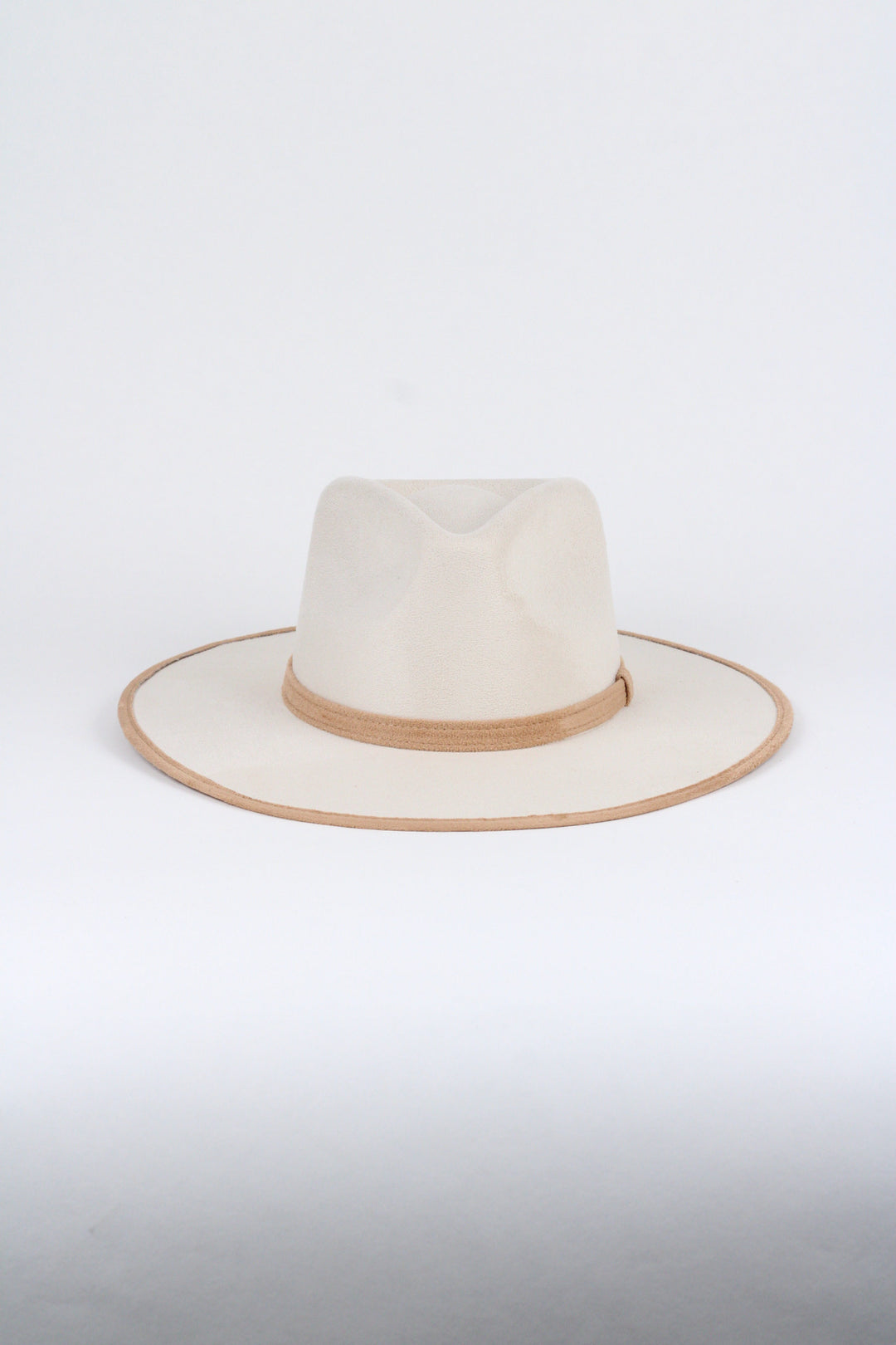 Vegan Suede Rancher Hat - Duo Tone - Ivory + Cappuccino
