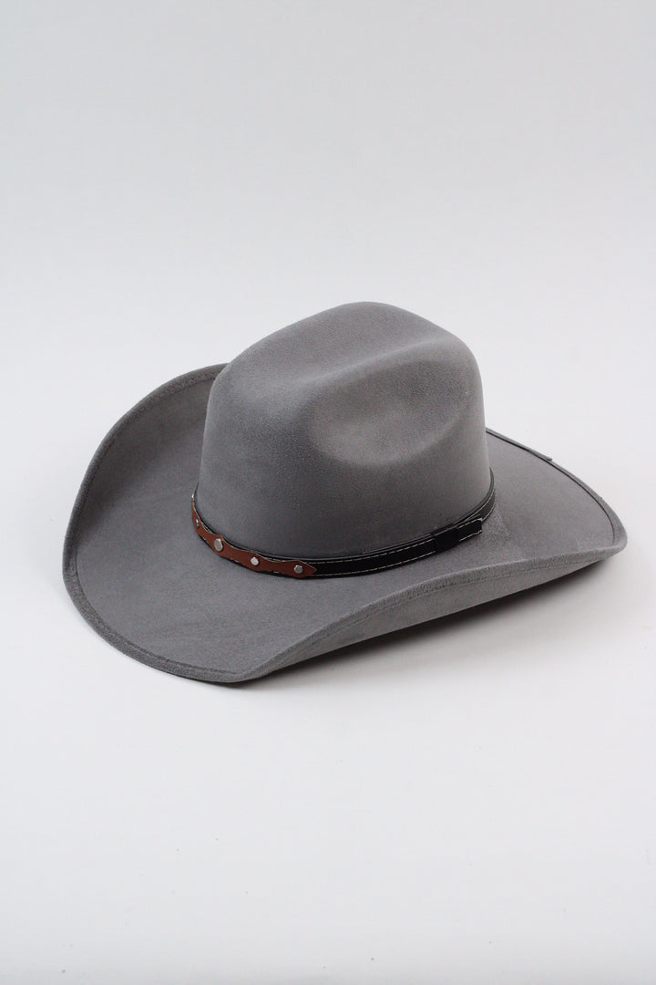 Austin Vegan Suede Cowboy Hat- Grey