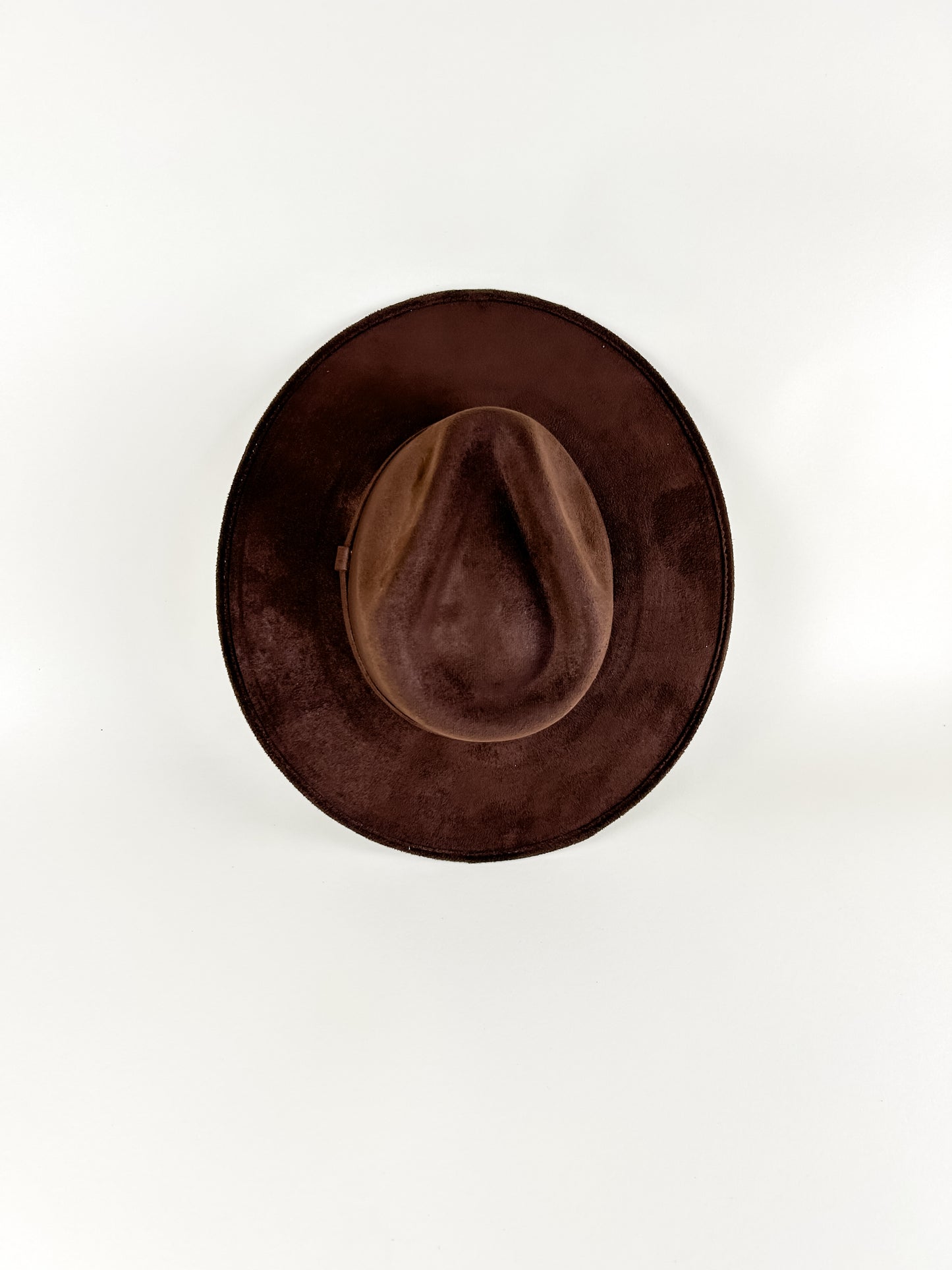 Vegan Suede Rancher Hat - Chocolate