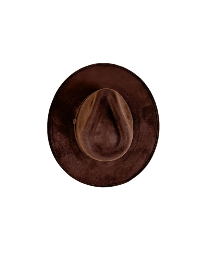Vegan Suede Rancher Hat - Chocolate