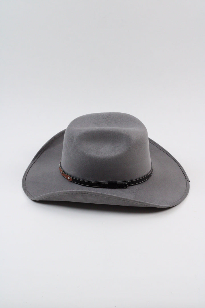 Austin Vegan Suede Cowboy Hat- Grey