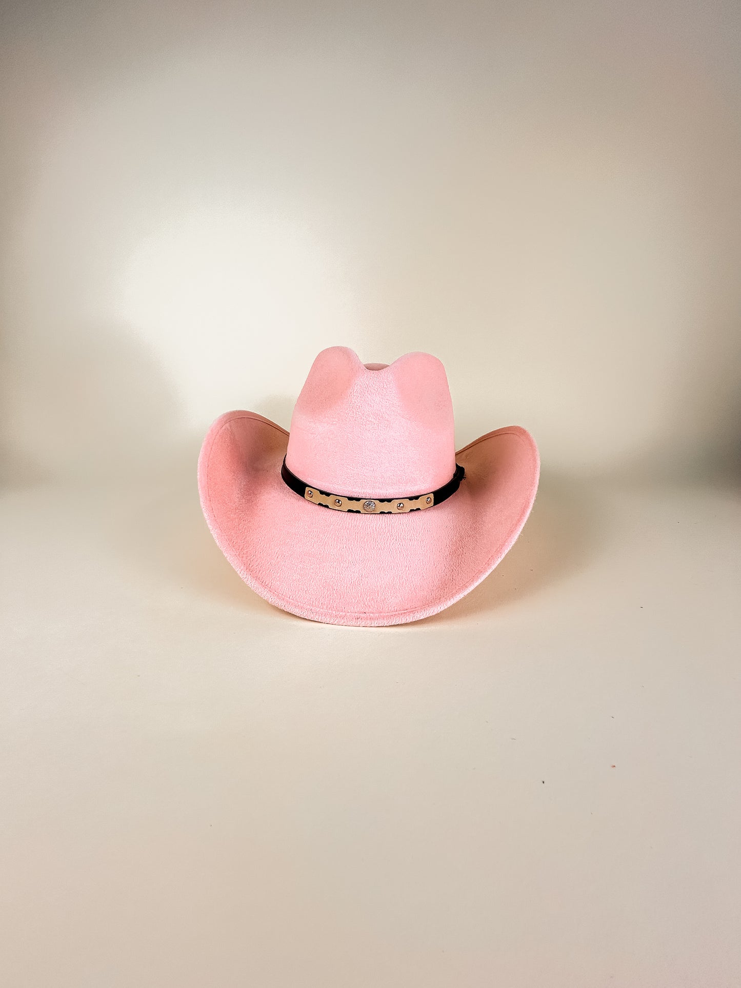 Santa Fe Vegan Suede Cowboy Rancher Hat- Blush Pink