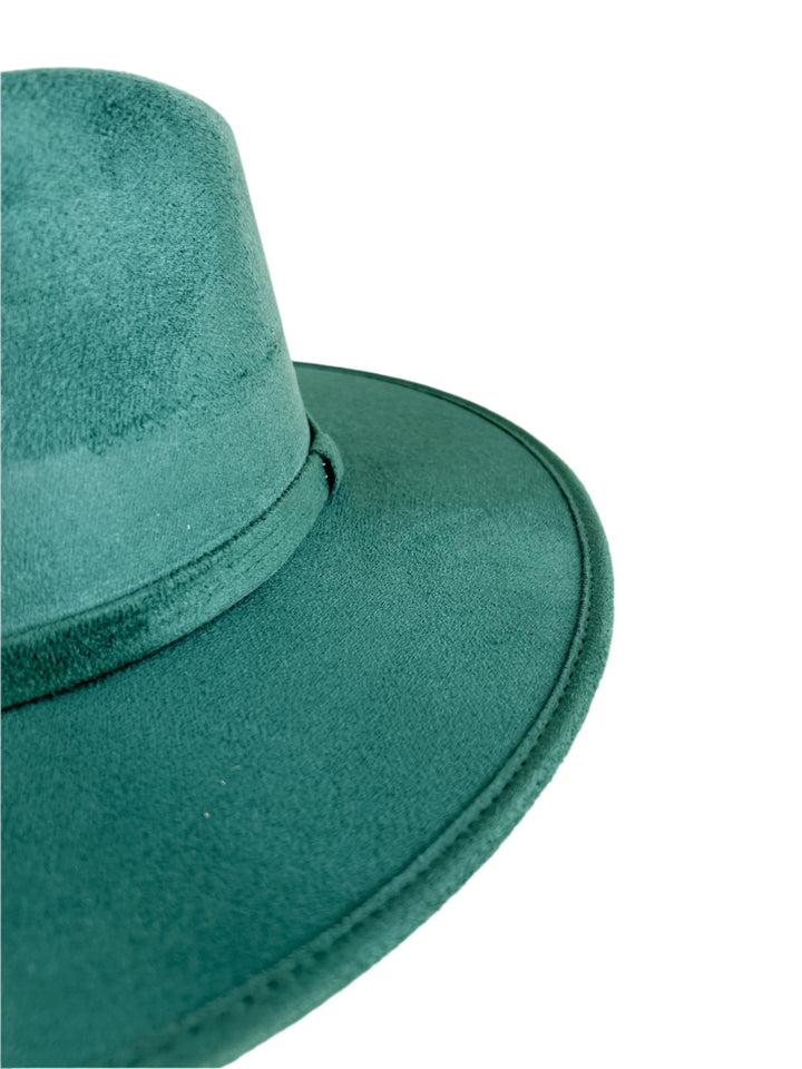 Vegan Suede Teardrop Hat - Hunter Green