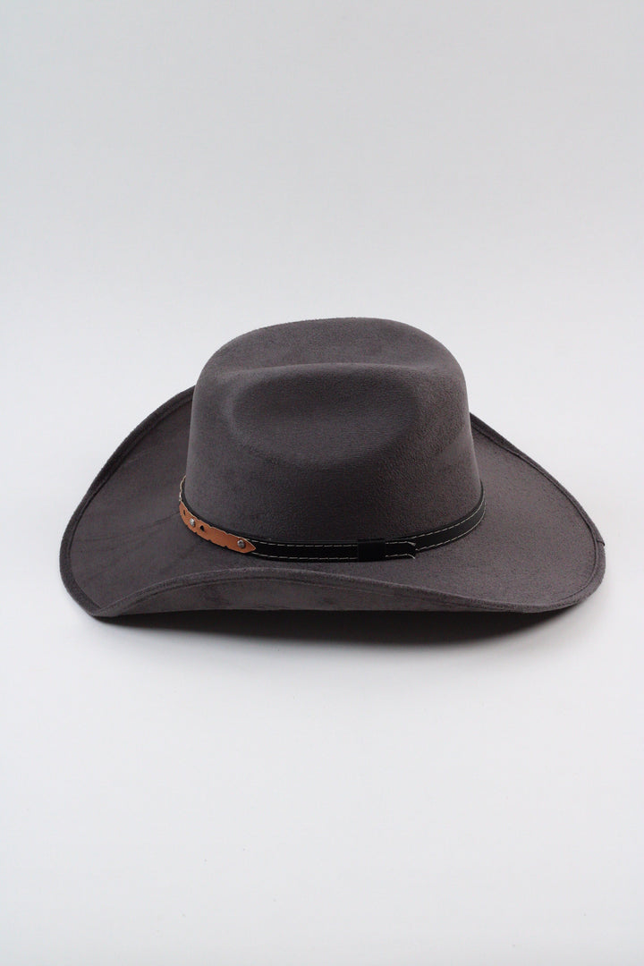 Austin Vegan Suede Cowboy Hat- Charcoal Grey